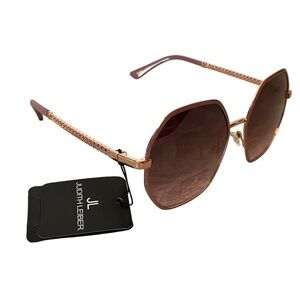 JL Judith Lieber pink Mauve Mona Sunglasses